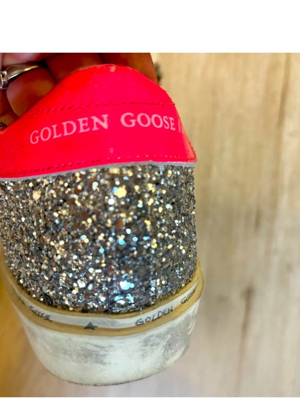 Golden Goose Silver and Pink Glitter Sneakers - Picture 4 of 4